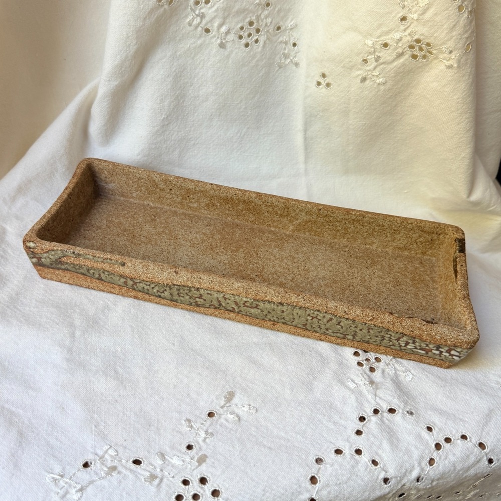 Vintage Bruning Pottery Seattle Bonsai Succulent Tray Planter Rustic Signed